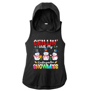 Funny Teacher Chillin With My Kindergarten Snowmies Gift Ladies PosiCharge Tri-Blend Wicking Draft Hoodie Tank