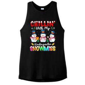 Funny Teacher Chillin With My Kindergarten Snowmies Gift Ladies PosiCharge Tri-Blend Wicking Tank