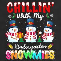 Funny Teacher Chillin With My Kindergarten Snowmies Gift 7 Panel Mesh Trucker Snapback Hat