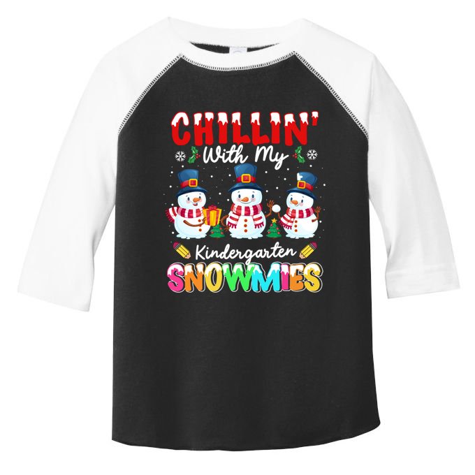 Funny Teacher Chillin With My Kindergarten Snowmies Gift Toddler Fine Jersey T-Shirt