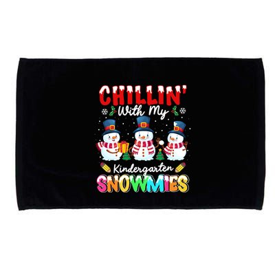 Funny Teacher Chillin With My Kindergarten Snowmies Gift Microfiber Hand Towel