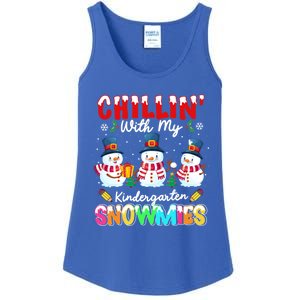 Funny Teacher Chillin With My Kindergarten Snowmies Gift Ladies Essential Tank