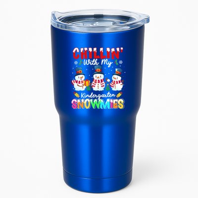 Funny Teacher Chillin With My Kindergarten Snowmies Gift Tumbler