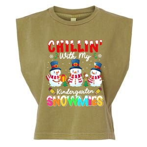 Funny Teacher Chillin With My Kindergarten Snowmies Gift Garment-Dyed Women's Muscle Tee