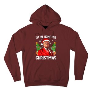 Funny Trump Christmas Santa Hat ILl Be Home For Christmas Hoodie