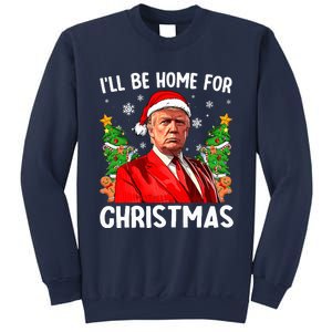 Funny Trump Christmas Santa Hat ILl Be Home For Christmas Sweatshirt