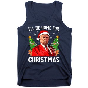 Funny Trump Christmas Santa Hat ILl Be Home For Christmas Tank Top