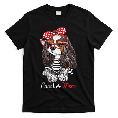 Funny Tricolor Cavalier King Charles Spaniel Mom Lover T-Shirt