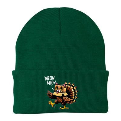 Funny Turkey Cat Meow Happy Thanksgiving Day Knit Cap Winter Beanie