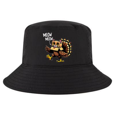 Funny Turkey Cat Meow Happy Thanksgiving Day Cool Comfort Performance Bucket Hat