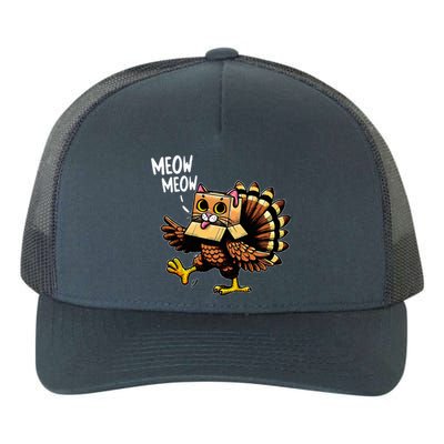 Funny Turkey Cat Meow Happy Thanksgiving Day Yupoong Adult 5-Panel Trucker Hat