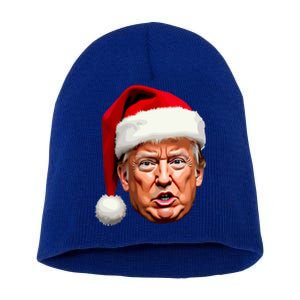 Funny Trump Christmas Holiday Santa Hat Trump Xmas Gift Short Acrylic Beanie