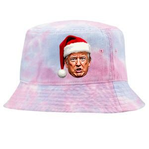 Funny Trump Christmas Holiday Santa Hat Trump Xmas Gift Tie-Dyed Bucket Hat