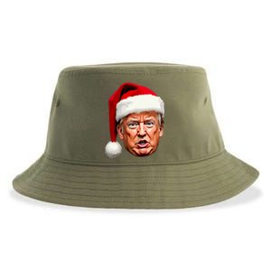 Funny Trump Christmas Holiday Santa Hat Trump Xmas Gift Sustainable Bucket Hat