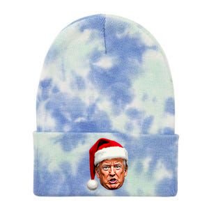 Funny Trump Christmas Holiday Santa Hat Trump Xmas Gift Tie Dye 12in Knit Beanie