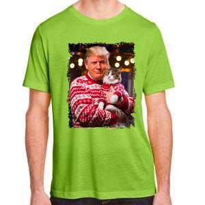 Funny Trump Christmas Sweater For Cat Lovers Xmas Pajamas Adult ChromaSoft Performance T-Shirt