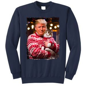 Funny Trump Christmas Sweater For Cat Lovers Xmas Pajamas Sweatshirt