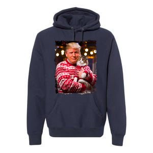 Funny Trump Christmas Sweater For Cat Lovers Xmas Pajamas Premium Hoodie