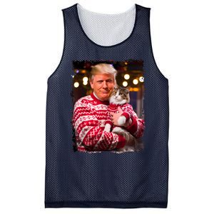 Funny Trump Christmas Sweater For Cat Lovers Xmas Pajamas Mesh Reversible Basketball Jersey Tank