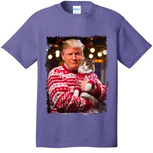 Funny Trump Christmas Sweater For Cat Lovers Xmas Pajamas T-Shirt