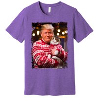 Funny Trump Christmas Sweater For Cat Lovers Xmas Pajamas Premium T-Shirt