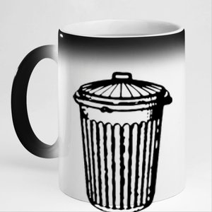 Fun Trash Can Meaningful Gift Garbage Day 11oz Black Color Changing Mug