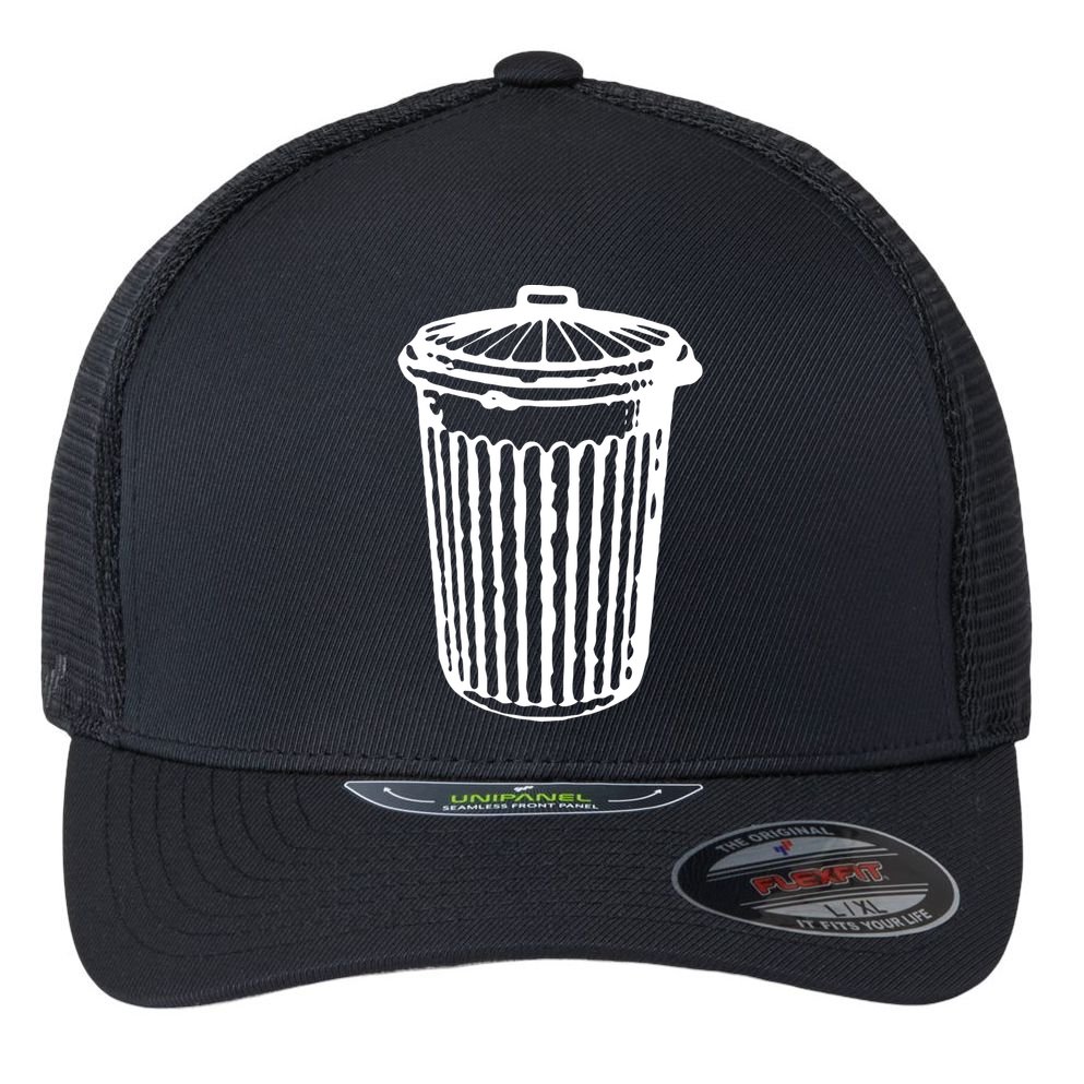Fun Trash Can Meaningful Gift Garbage Day Flexfit Unipanel Trucker Cap