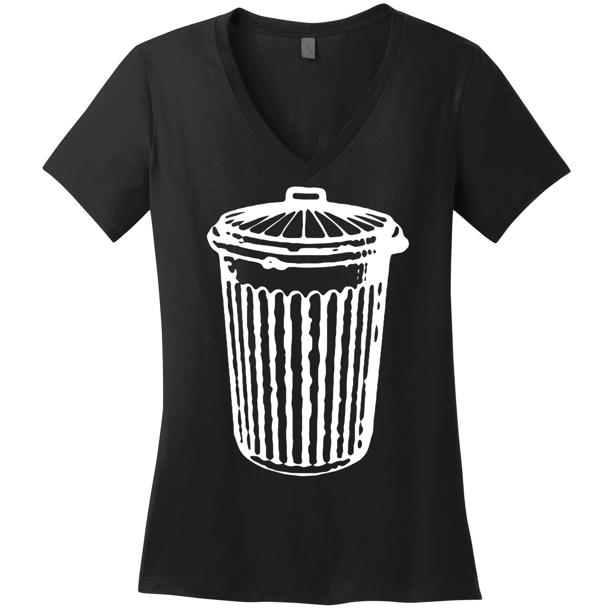 Fun Trash Can Meaningful Gift Garbage Day Women's V-Neck T-Shirt