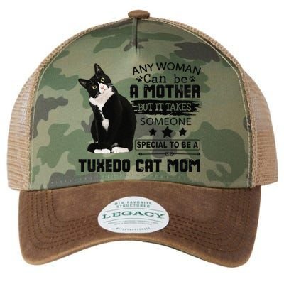 Funny Tuxedo Cat Mom Quote Tuxie Cat Gift Legacy Tie Dye Trucker Hat