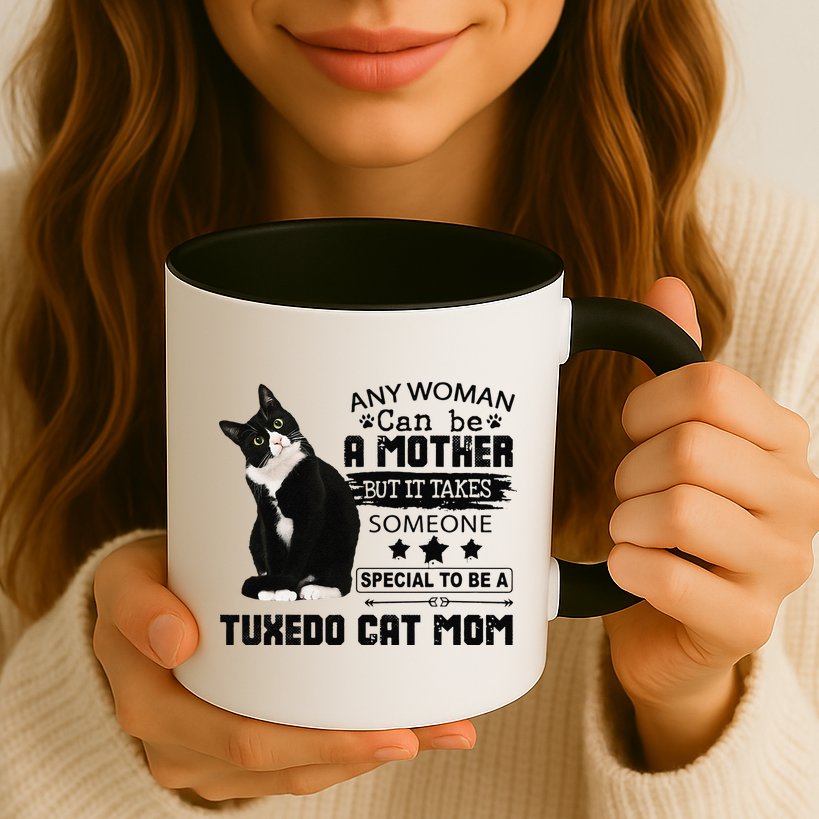 Funny Tuxedo Cat Mom Quote Tuxie Cat Gift Mug