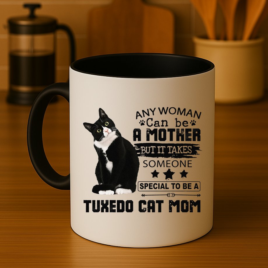 Funny Tuxedo Cat Mom Quote Tuxie Cat Gift Mug