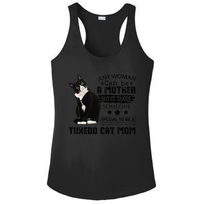 Funny Tuxedo Cat Mom Quote Tuxie Cat Gift Ladies PosiCharge Competitor Racerback Tank