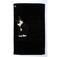 Funny Tuxedo Cat Mom Quote Tuxie Cat Gift Golf Towel