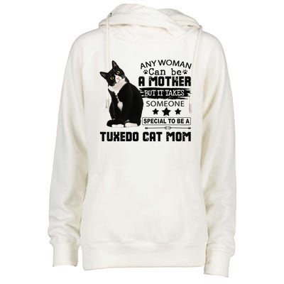 Funny Tuxedo Cat Mom Quote Tuxie Cat Gift Womens Funnel Neck Pullover Hood