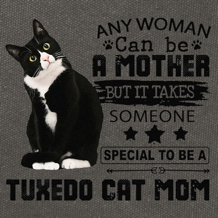 Funny Tuxedo Cat Mom Quote Tuxie Cat Gift Cotton Canvas Backpack