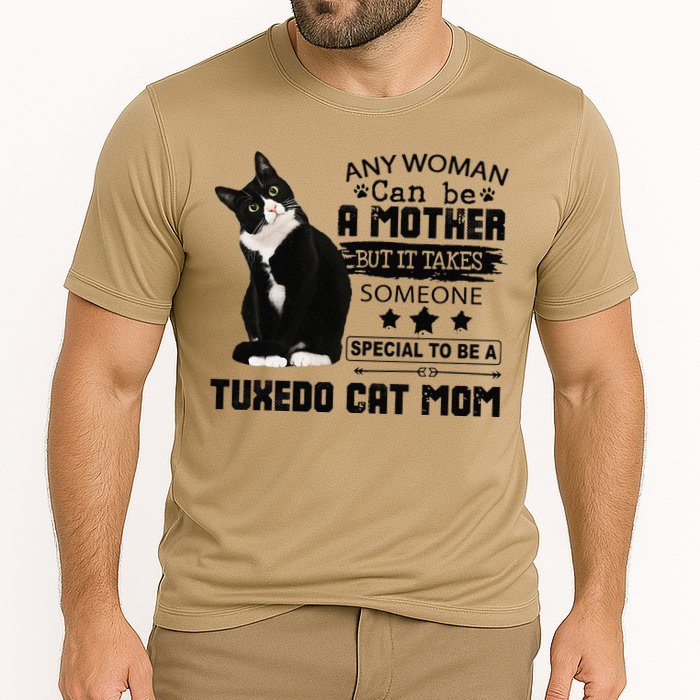 Funny Tuxedo Cat Mom Quote Tuxie Cat Gift Cooling Performance Crew T-Shirt