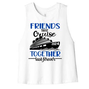 Friends That Cruise Together Last Forever Women's Racerback Cropped Tank