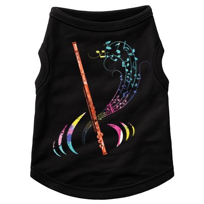 Flutist Treble Clef Classical Music Colorful Flute Doggie Tank