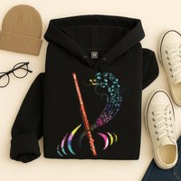 Flutist Treble Clef Classical Music Colorful Flute Hoodie