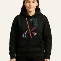 Flutist Treble Clef Classical Music Colorful Flute Hoodie