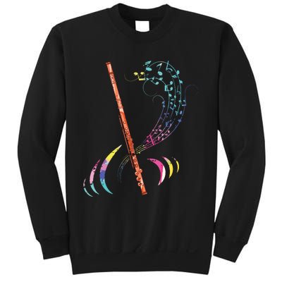 Flutist Treble Clef Classical Music Colorful Flute Sweatshirt