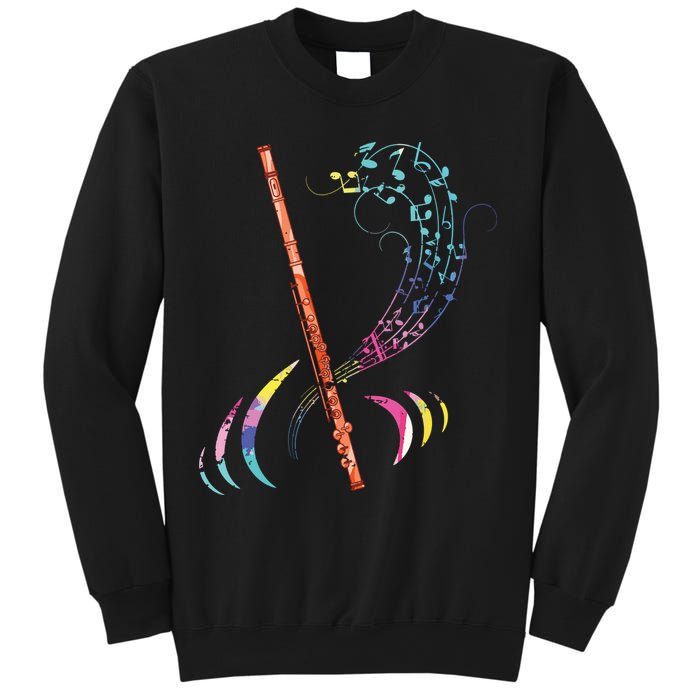 Flutist Treble Clef Classical Music Colorful Flute Sweatshirt