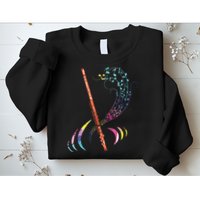 Flutist Treble Clef Classical Music Colorful Flute Sweatshirt