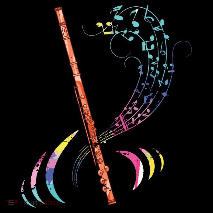 Flutist Treble Clef Classical Music Colorful Flute Sweatshirt
