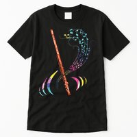 Flutist Treble Clef Classical Music Colorful Flute Tall T-Shirt