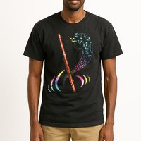 Flutist Treble Clef Classical Music Colorful Flute Tall T-Shirt