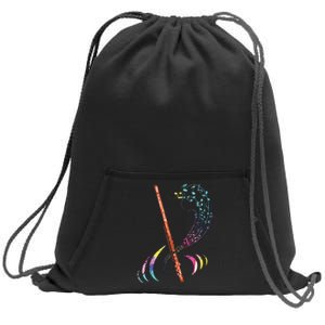 Flutist Treble Clef Classical Music Colorful Flute Sweatshirt Cinch Pack Bag