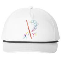 Flutist Treble Clef Classical Music Colorful Flute Snapback Five-Panel Rope Hat