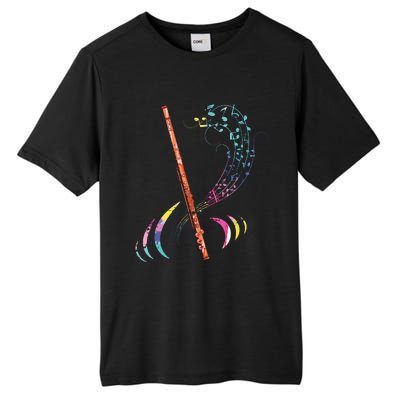 Flutist Treble Clef Classical Music Colorful Flute Tall Fusion ChromaSoft Performance T-Shirt