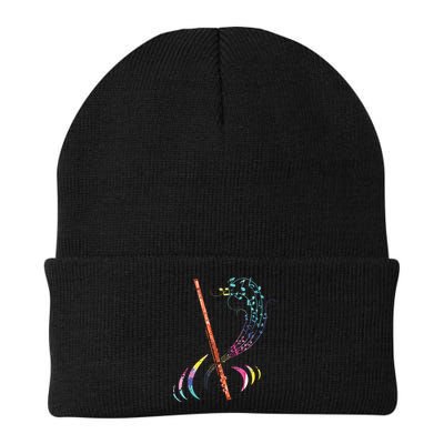 Flutist Treble Clef Classical Music Colorful Flute Beanie